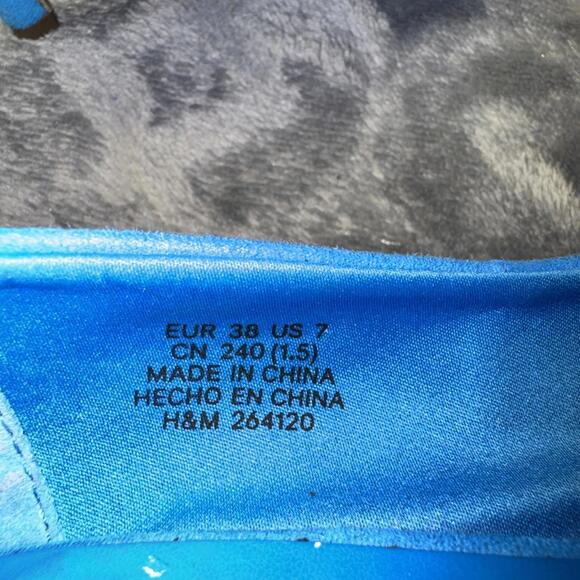 H&M Women's Heels Baby Blue Sz 7 With Matching Clutch - Picture 6 of 15